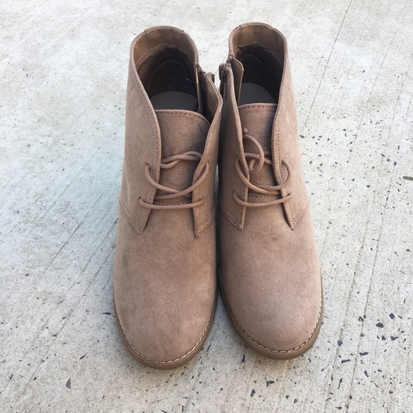 Tan Wedge Booties - Picture 2 of 6